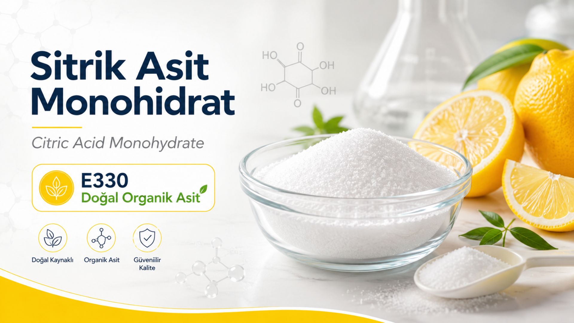Sitrik Asit Monohidrat (Citric Acid Monohydrate) – E330 Doğal Organik Asit